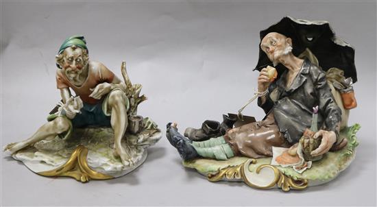 Two Capo di Monte figures of tramps